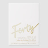 Invitations En Vélin 40 anniversaire de l'écriture d'or superposition d (Recto)