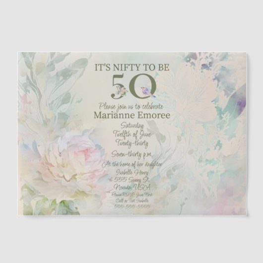 Invitations En Vélin 50e anniversaire (Recto)