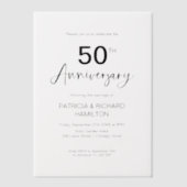 Invitations En Vélin 50e anniversaire de Mariage élégant (Recto)
