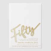 Invitations En Vélin 50ème anniversaire de l'écriture or superposition  (Recto)