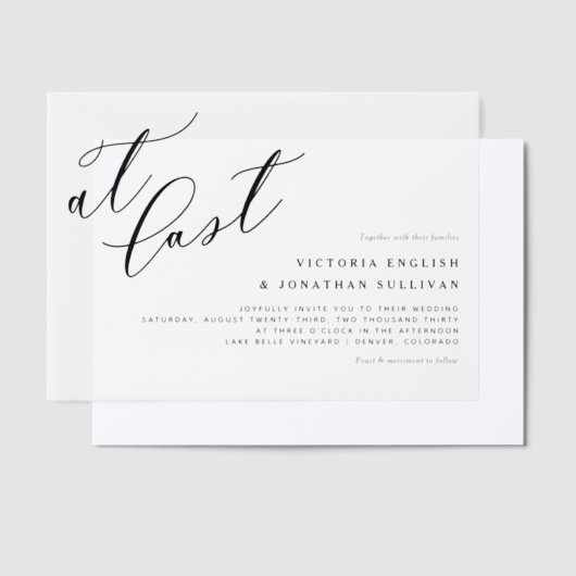 Invitations En Vélin À Dernier Black Modern Calligraphy Mariage (Compenser)