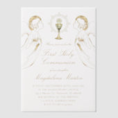 Invitations En Vélin adorer les anges Première communion sainte (Recto)