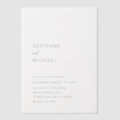 Invitations En Vélin Adrienne Simple Mariage moderne (Recto)