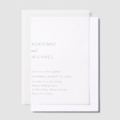 Invitations En Vélin Adrienne Simple Mariage moderne (Compenser)