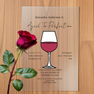 Invitations En Vélin Âgé à la perfection vin 50e anniversaire