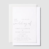Invitations En Vélin Aimee Rustic Script Mariage moderne (Compenser)