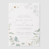 Invitations En Vélin Airy Greenery Gold Leaf Botanical Modern Mariage (Recto)