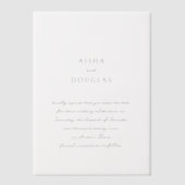 Invitations En Vélin Aisha Elegant Mariage moderne Enregistrer la date (Recto)