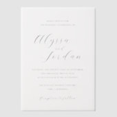 Invitations En Vélin Alyssa Calligraphie Typographie Mariage élégant (Recto)