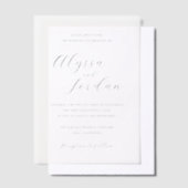 Invitations En Vélin Alyssa Calligraphie Typographie Mariage élégant (Compenser)