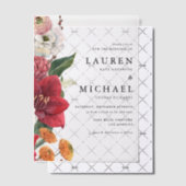 Invitations En Vélin Amaryllis rouge et Mariage floral d'automne (Décalage (Invitation))