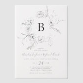 Invitations En Vélin AMELIA Boho Botanogramme Mariage floral (Recto)