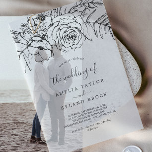 Invitations En Vélin AMELIA Classic Bohème Floral Mariage