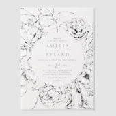 Invitations En Vélin AMELIA Moderne Elégant Mariage botanique floral (Recto)