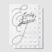 Invitations En Vélin Ampersand élégant et Initiales modernes Mariage (Décalage (Invitation))