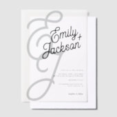Invitations En Vélin Ampersand élégant et Initiales modernes Mariage (Compenser)