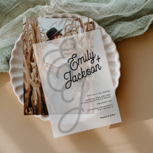 Invitations En Vélin Ampersand élégant et Initiales modernes Mariage