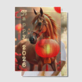 Invitations En Vélin Année du cheval 2026 (Décalage (Couple))