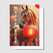 Invitations En Vélin Année du cheval 2026 (Compenser)