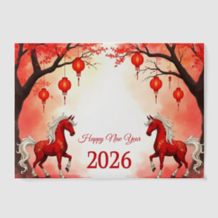 Invitations En Vélin Année du cheval 2026