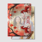 Invitations En Vélin Année du cheval 2026 (Décalage (Couple))