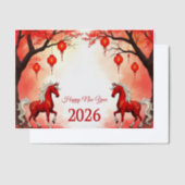 Invitations En Vélin Année du cheval 2026 (Compenser)