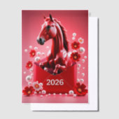 Invitations En Vélin Année du cheval 2026 (Compenser)