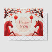 Invitations En Vélin Année du cheval 2026 (Décalage (Invitation))