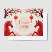 Invitations En Vélin Année du cheval 2026 (Compenser)