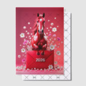 Invitations En Vélin Année du cheval 2026 (Décalage (Invitation))