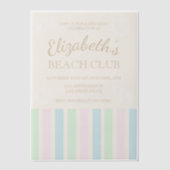 Invitations En Vélin Anniversaire du Beach Club (Recto)