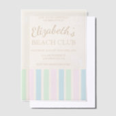 Invitations En Vélin Anniversaire du Beach Club (Compenser)