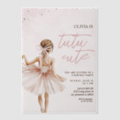 Invitations En Vélin Anniversaire rose Ballerina élégant (Recto)