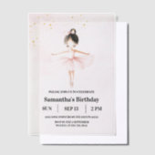 Invitations En Vélin Anniversaire rose Ballerina élégant (Compenser)