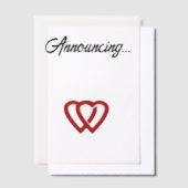 Invitations En Vélin Annonce de fiançailles de deux cœurs (Compenser)