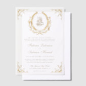 Invitations En Vélin Antique Gold Crest Mariage musulman (Compenser)