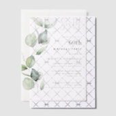 Invitations En Vélin Aquarelle 60e anniversaire fête Eucalyptus (Décalage (Invitation))