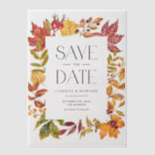 Invitations En Vélin Aquarelle Automne Feuilles cadre automne Enregistr (Recto)