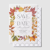 Invitations En Vélin Aquarelle Automne Feuilles cadre automne Enregistr (Décalage (Invitation))