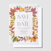 Invitations En Vélin Aquarelle Automne Feuilles cadre automne Enregistr (Compenser)
