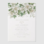 Invitations En Vélin Aquarelle blanche Mariage floral (Recto)