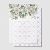 Invitations En Vélin Aquarelle blanche Mariage floral (Décalage (Invitation))