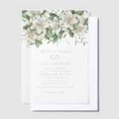 Invitations En Vélin Aquarelle blanche Mariage floral (Compenser)