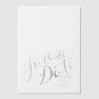 Invitations En Vélin Aquarelle bleu Enregistrer la superposition de dat
