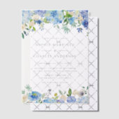 Invitations En Vélin Aquarelle bleu Hydrangea Mariage botanique (Décalage (Invitation))