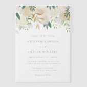 Invitations En Vélin Aquarelle bleue Hydrangea Hiver Floral Mariage (Recto)