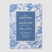 Invitations En Vélin Aquarelle bleue Mariage de fleurs botaniques (Recto)