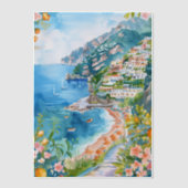 Invitations En Vélin Aquarelle Côte Amalfi Méditerranée Italienne (Recto)