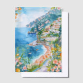 Invitations En Vélin Aquarelle Côte Amalfi Méditerranée Italienne (Compenser)