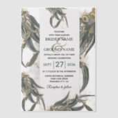 Invitations En Vélin Aquarelle Eucalyptus Feuille Mariage vert (Recto)